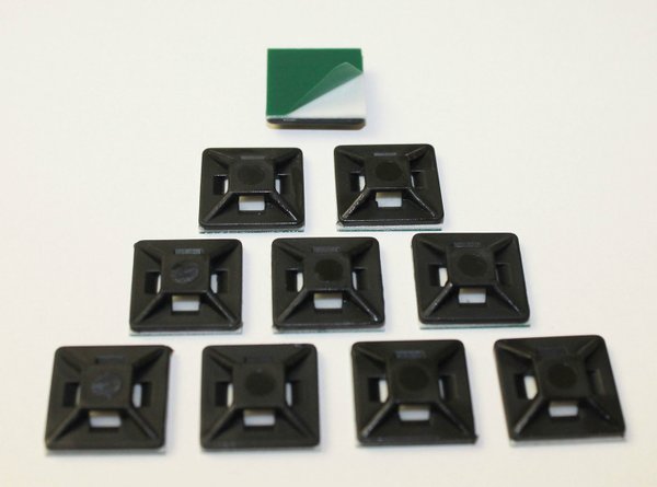 10 pieces adhesive base BLACK UV-resistant self-adhesive